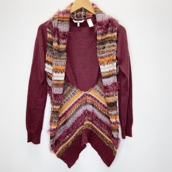 BKE Flyaway Eyelash Striped Cardigan Sweater Sz S - Picture 2 of 7